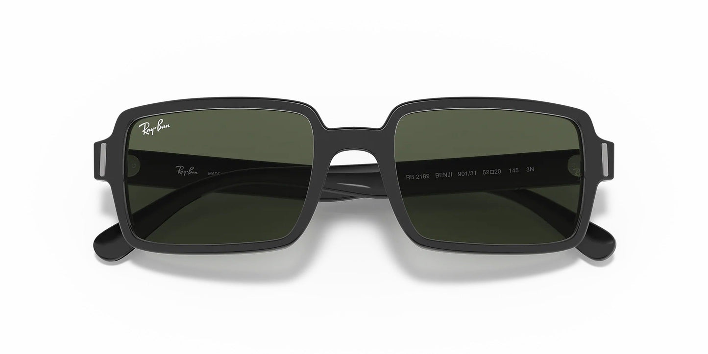Lentes De Sol Rb Benji Rb2189n Negro Brilloso Verde G15