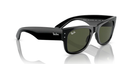 Lentes De Sol Rb Mega Wayfarer Rb0840s Negro Brilloso Verde G15