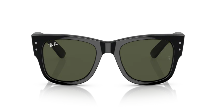 Lentes De Sol Rb Mega Wayfarer Rb0840s Negro Brilloso Verde G15