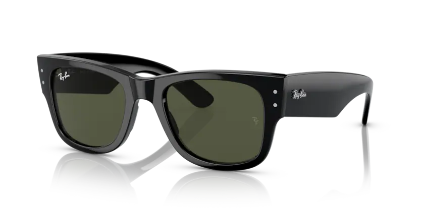 Lentes De Sol Rb Mega Wayfarer Rb0840s Negro Brilloso Verde G15