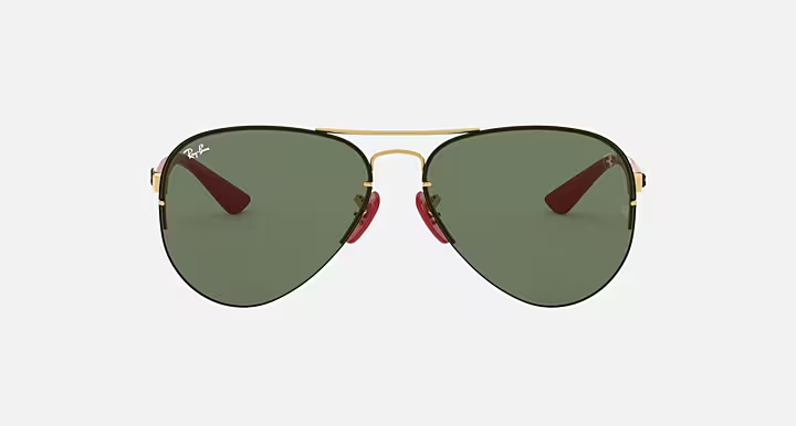 Lentes De Sol Rb Aviador Rb3460m Scuderia Ferrari Dorado Verde