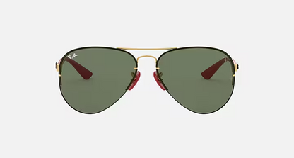 Lentes De Sol Rb Aviador Rb3460m Scuderia Ferrari Dorado Verde