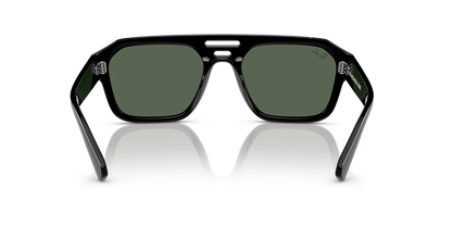 Lentes De Sol Rb Corrigan Bio Based Rb4397 Negro Brilloso Verde G15