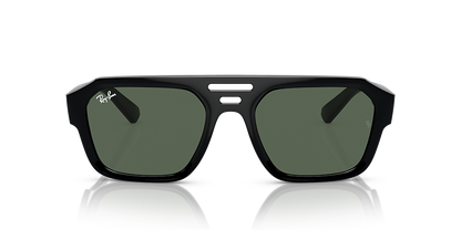 Lentes De Sol Rb Corrigan Bio Based Rb4397 Negro Brilloso Verde G15