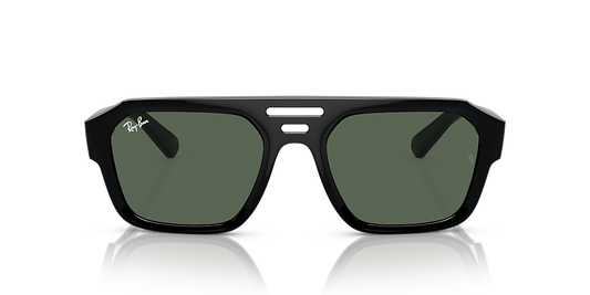 Lentes De Sol Rb Corrigan Bio Based Rb4397 Negro Brilloso Verde G15