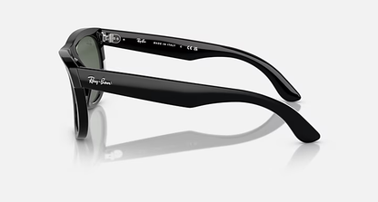 Lentes De Sol Rb Wayfarer Reverse Rb0502s Negro Brilloso Verde