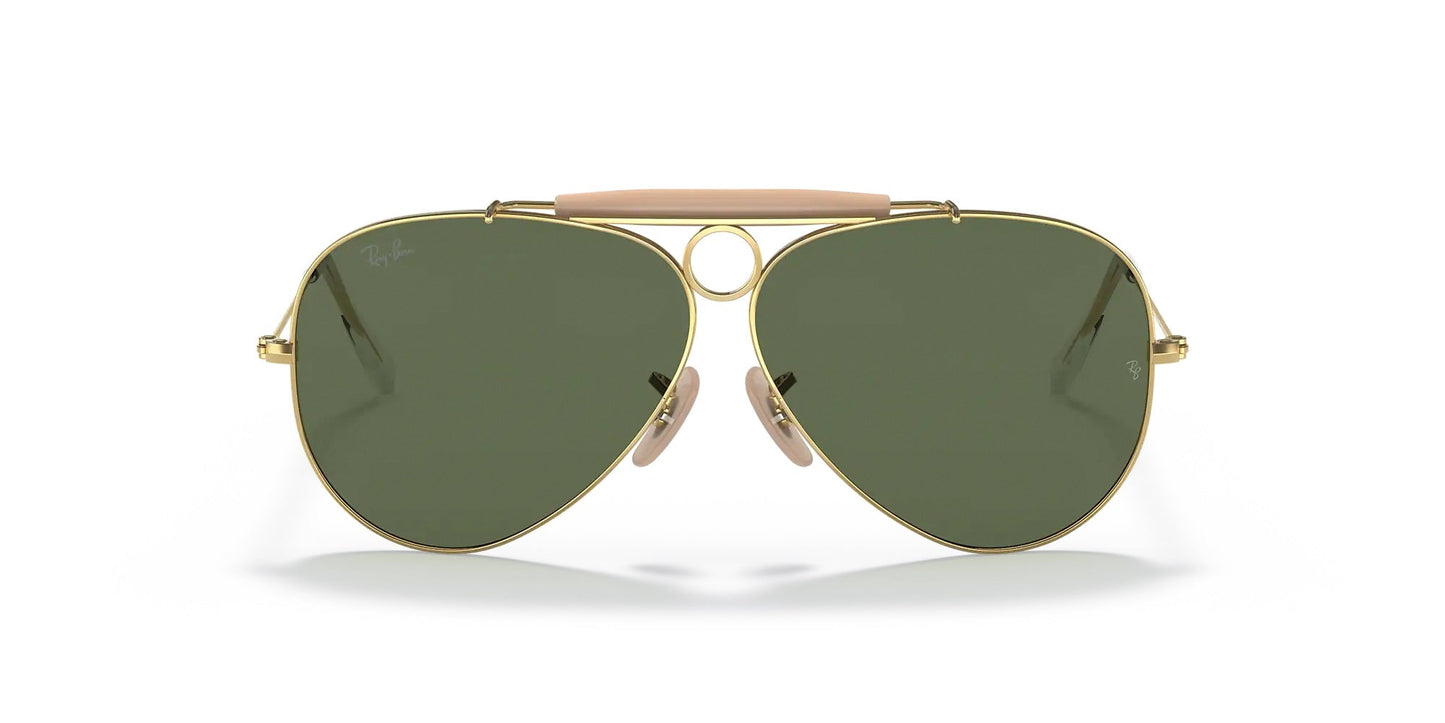Lentes De Sol Rb Piloto Shooter Rb3138n Dorado Verde