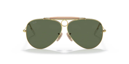 Lentes De Sol Rb Piloto Shooter Rb3138n Dorado Verde