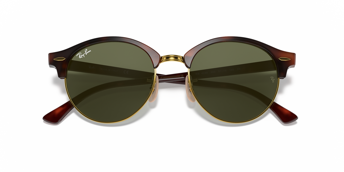 Lentes De Sol Rb Clubround Rb4246n Carey Dorado Verde G15