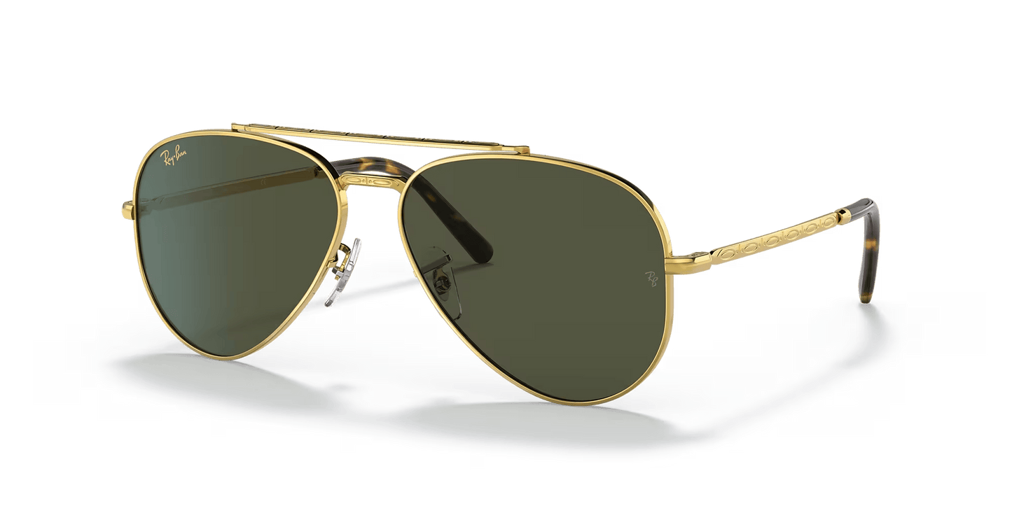 Lentes De Sol Rb Piloto New Aviado Rb3625 Dorado Verde