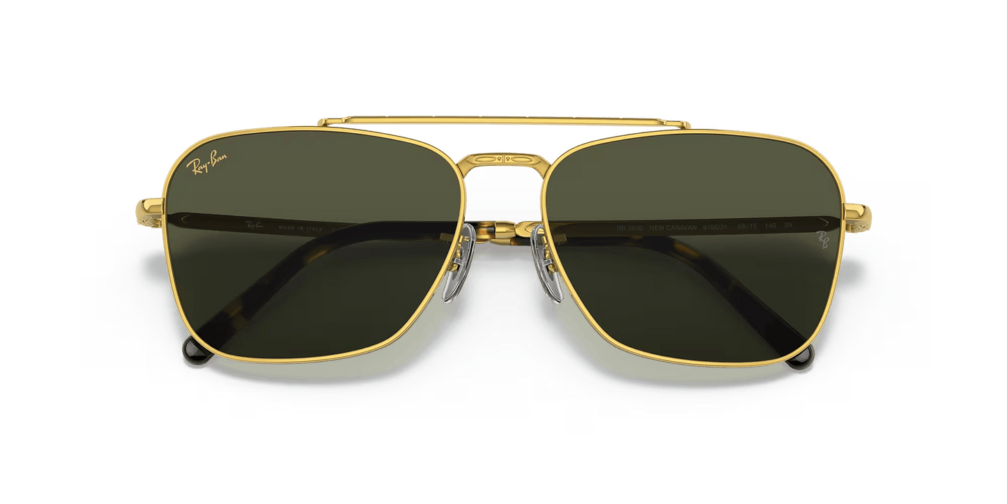 Lentes De Sol Rb Piloto New Caravan Rb3636 Dorado Verde